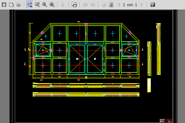 CAD-PLAN einer HUECK LAVA 77 - 30 Brandschutz-Tr