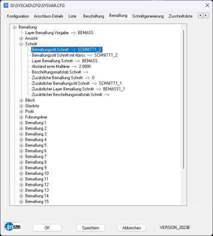 SYSCAD-Variable Beschriftung