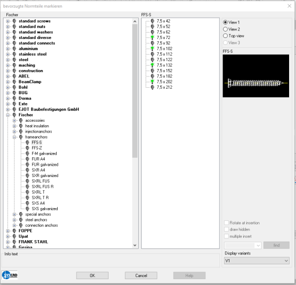 CAD-Bibliothek konfigurieren