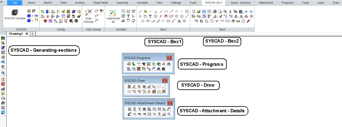 SYSCAD Bildschirm